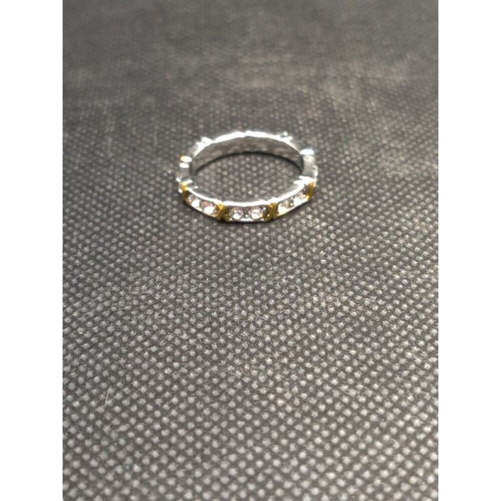 Two Tone Rhinestone Fashion Ring - Picture 3 of 3